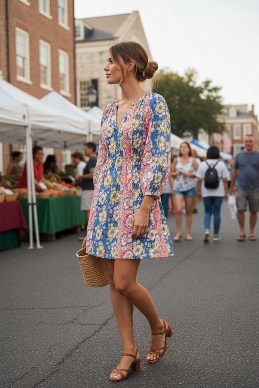Velvet Graham & Spencer Sandrine Begonia Floral Printed Cotton MiniDress Boho